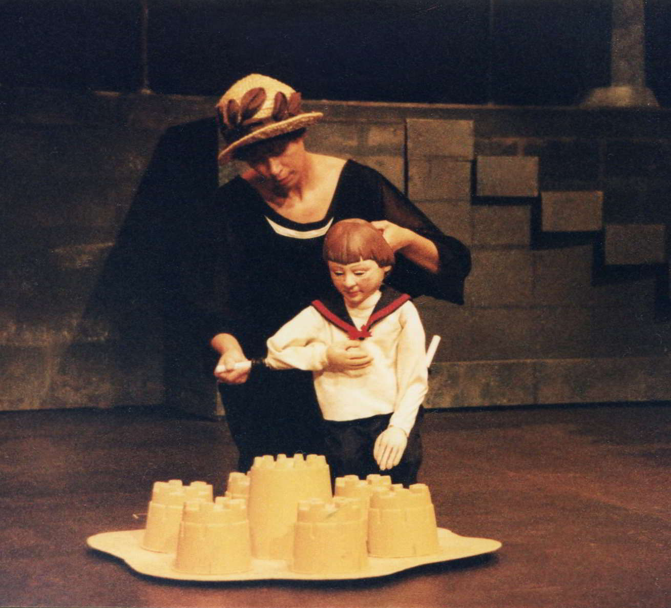 Ask for the Captain Handspan Theatre Actor as nanny helps puppet boy build sand castles