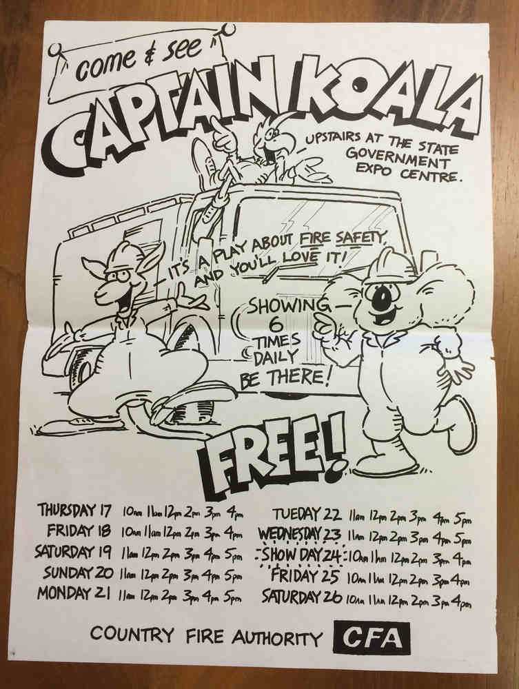 Black and white poster with cartoon animals and showtimes