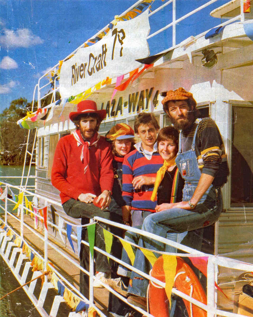 on the deck of a riverboat on the Murray River at Mildura, Greg Temple and crew
