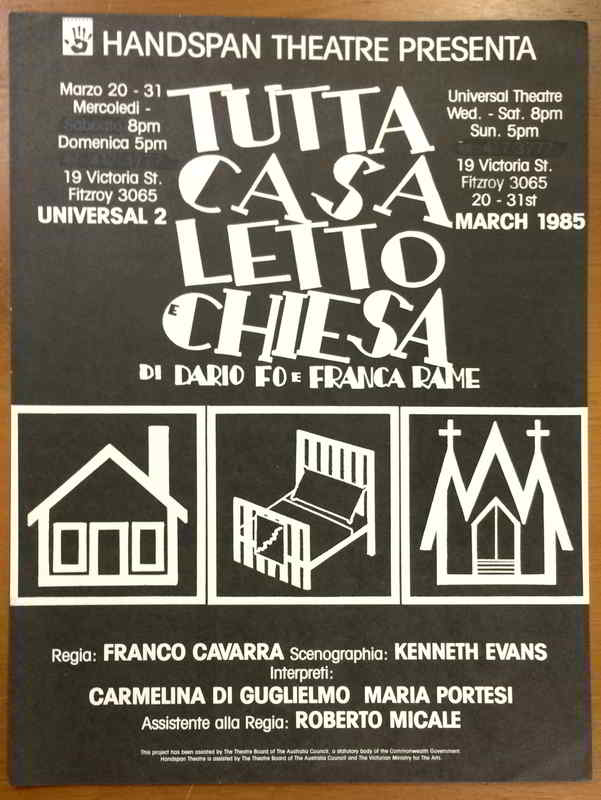 Tutta Casa Letto E Chiesa poster line drawings of a church, a house and a bed