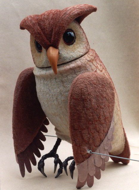 portrait of a rod puppet owl